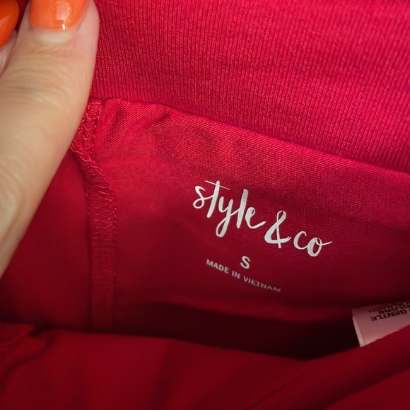Style & Co cotton stretch skorts pockets casual RED NWOT size Small relaxed - Picture 4 of 10